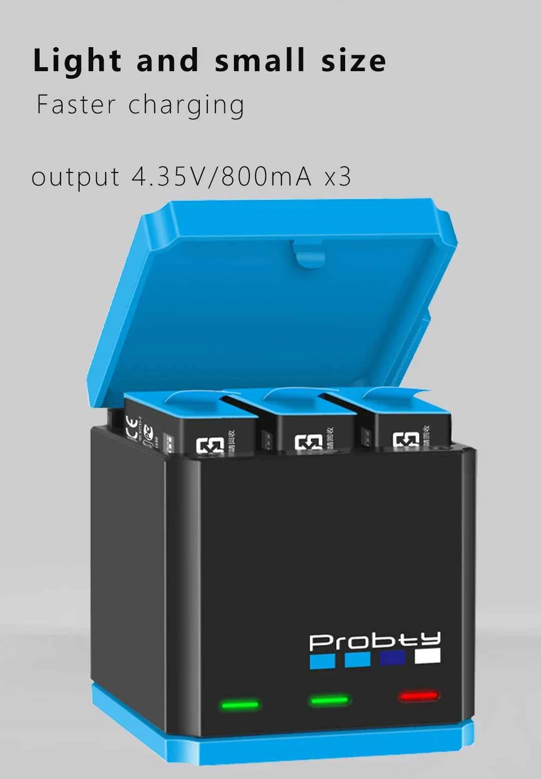 For GoPro 12 11 10 Charger, fast charging box, lithium ion battery storage box, for GoPro Hero 9 10 11 sports camera accessorie