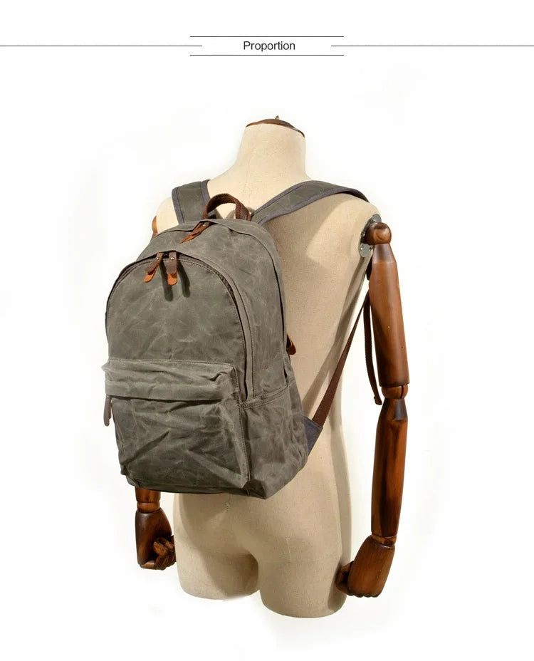 New Designer Waterproof oil wax Canvas Daypacks Unisex men Vintage Backpacks women Anti-thief Travel Rucksacks Retro School Bags