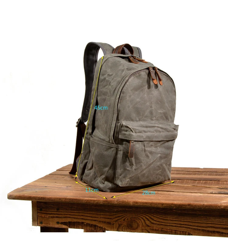 New Designer Waterproof oil wax Canvas Daypacks Unisex men Vintage Backpacks women Anti-thief Travel Rucksacks Retro School Bags