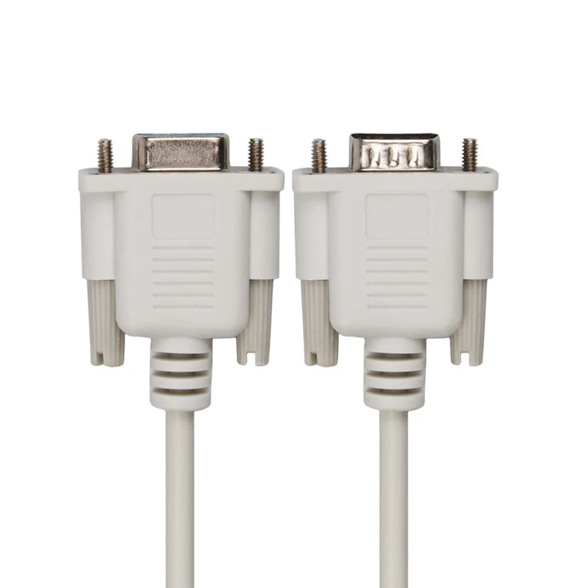 DB9 Male to Female RS232 Extension Serial Cable - 1.5m White DB9 RS232 Serial Null Modem Cable M/F 9 pin RS232 Null Modem Cable