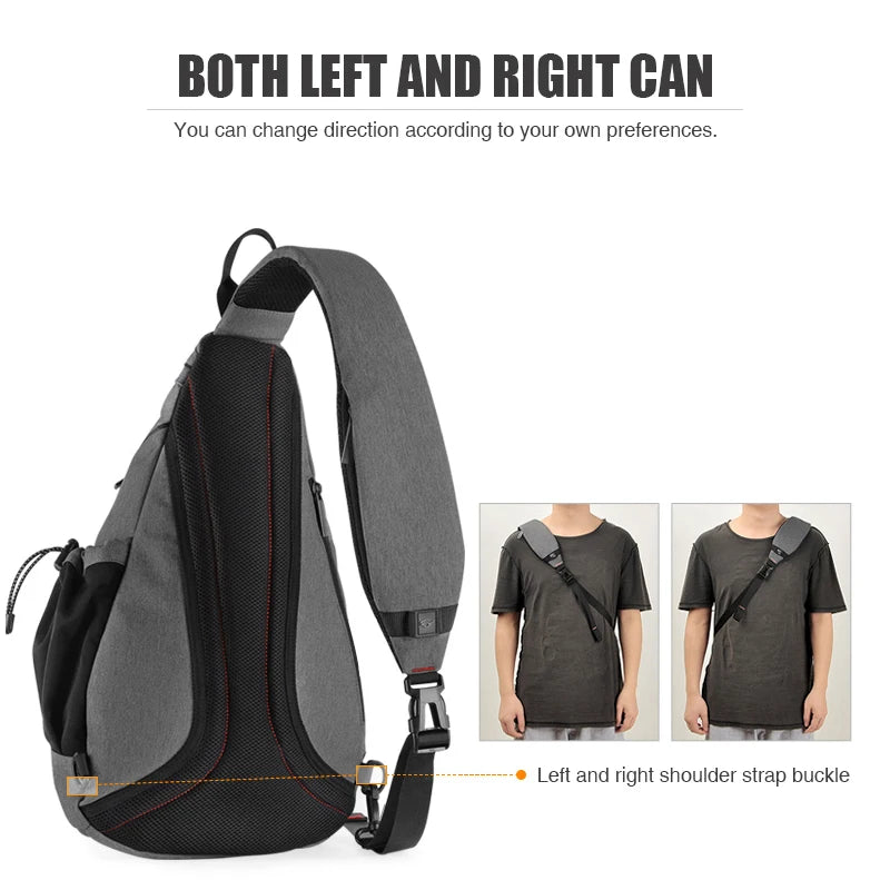 Mixi One Shoulder Backpack Crossbody Sling Bag – USB Charging Sports Travel Bag for Men & Women, Lightweight Cycling & School Backpack