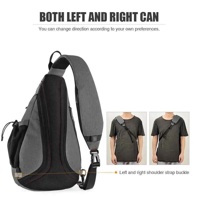Mixi One Shoulder Backpack Crossbody Sling Bag – USB Charging Sports Travel Bag for Men & Women, Lightweight Cycling & School Backpack