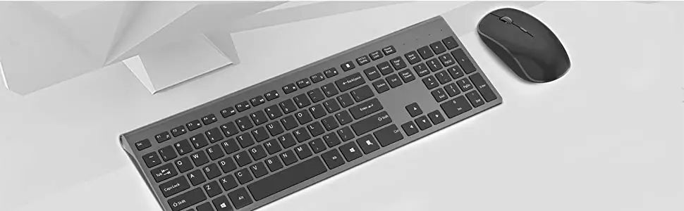 Wireless Keyboard and Mouse Combination, 2.4 Gigahertz Stable Connection Rechargeable Battery, UK/France/Korean/Spain/US Layout