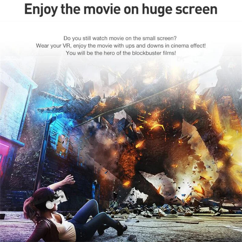 Wireless Virtual Reality Glasses IMAX Huge Screen 3D Glasses Google Cardboard Box VR Headset for 4.7-7.2