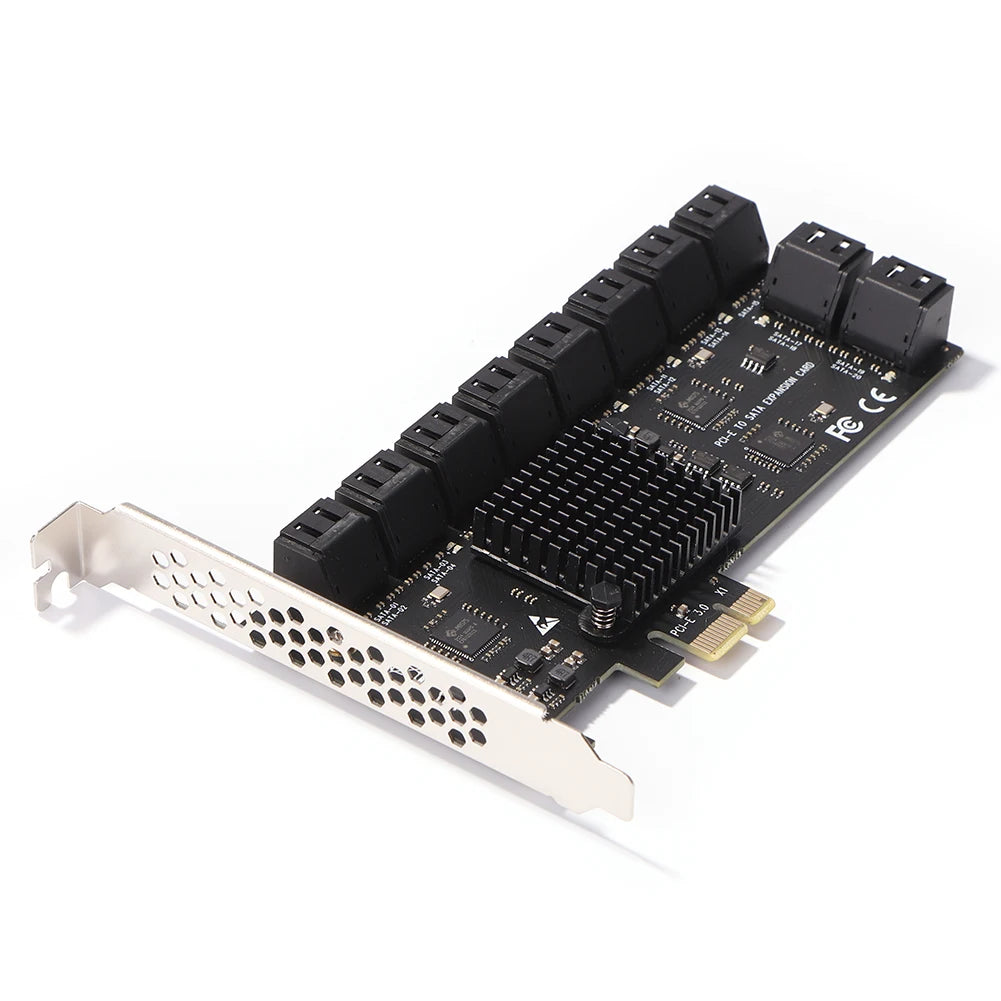 VODOOL SA3112J PCI-E to SATA 3.0 Expansion Card – 20-Port PCIe X1 Controller