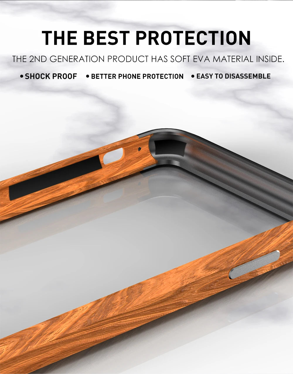 High Quality Natural Wood Phone Case for iPhone 14 13 12 11 Pro Max Mini XR XS Max X 7 8 SE Aluminum Metal+Wood Bumper Cover