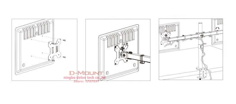 D-MOUNT MS02 9.9kg each head Full Motion 360 rotate Dual 10