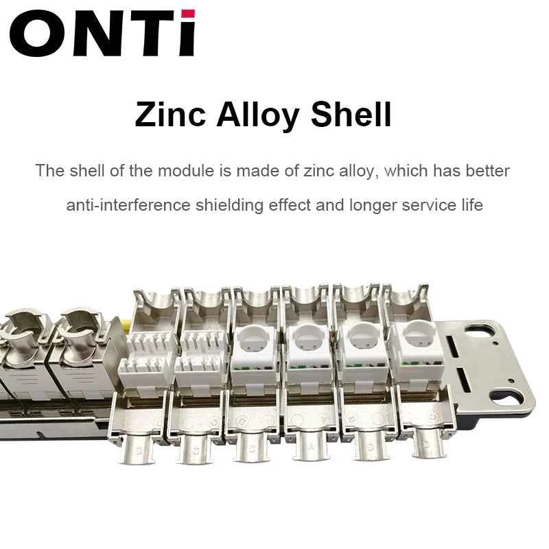 ONTi RJ45 CAT8 Tool-Less STP Shielded Keystone Jack Module,Self-Locking Cat7 CAT6A CAT6 CAT5E Zinc Alloy Network Coupler Adapter