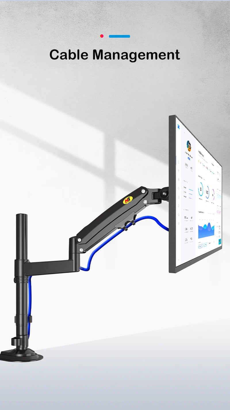 NB H100 Gas Spring 17-30' LCD LED Monitor Holder Arm Full Motion Desktop Ergonomic Monitor TV Mount Bracket Load 2-9 Kgs
