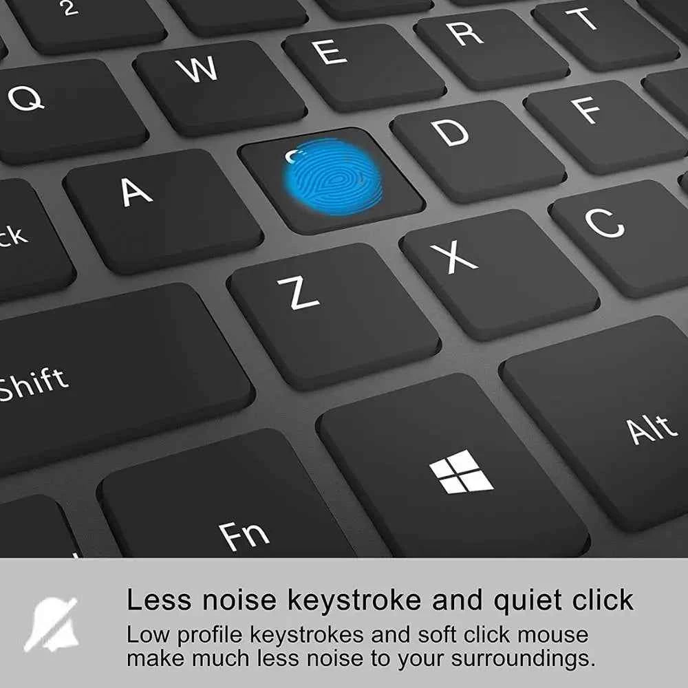 Wireless Keyboard and Mouse Combo Rechargeable 2.4G USB Ultra Slim Full Size Keyboard & Mouse Set,France/Germany/Spain/US Layout