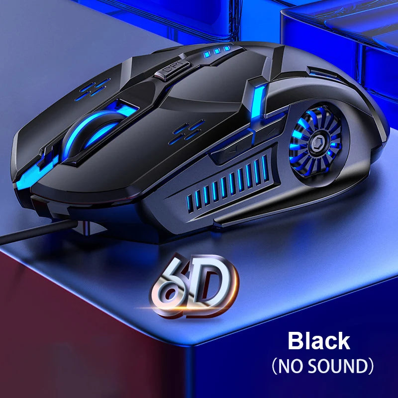 G5 Mute Wired Gaming Mouse RGB Backlight Mechanical Silent Mouse 6 Key 3200 DPI RGB E- Sport Mouse For Computer Laptop Gamer