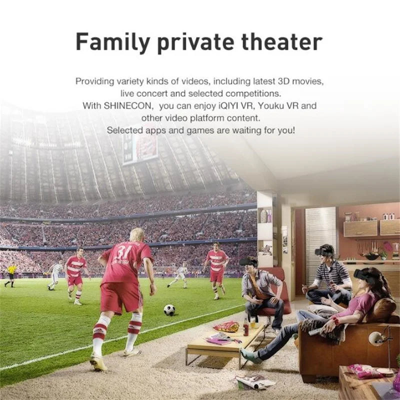 Wireless Virtual Reality Glasses IMAX Huge Screen 3D Glasses Google Cardboard Box VR Headset for 4.7-7.2