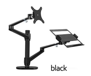 OL-3L Aluminum Silver Ergonomics 10'-17' Desk Laptop Stand 32' Monitor Desktop Bracket Computer Mount Full Motion Column Bar