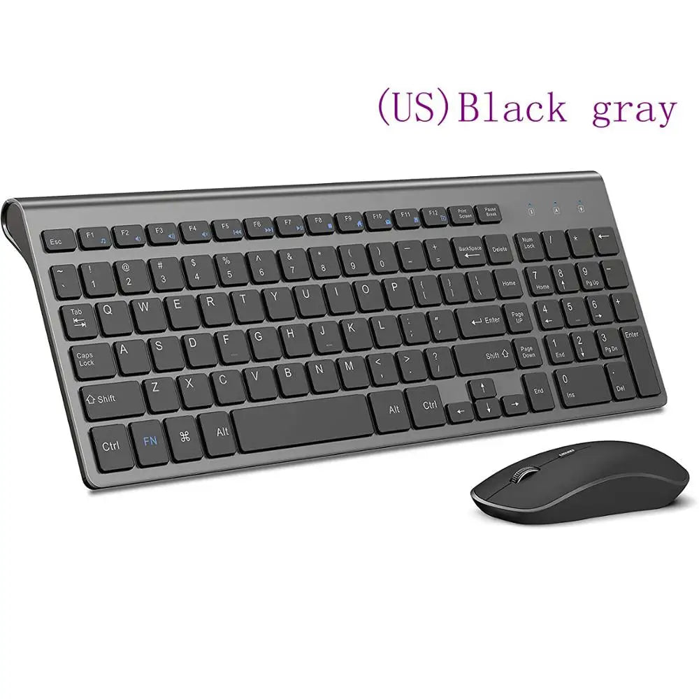 Wireless Keyboard and Mouse，Ergonomic design Full-size Keyboard mouse 2400 DPI，Spain/us/uk/Russia layout/France Black and pink