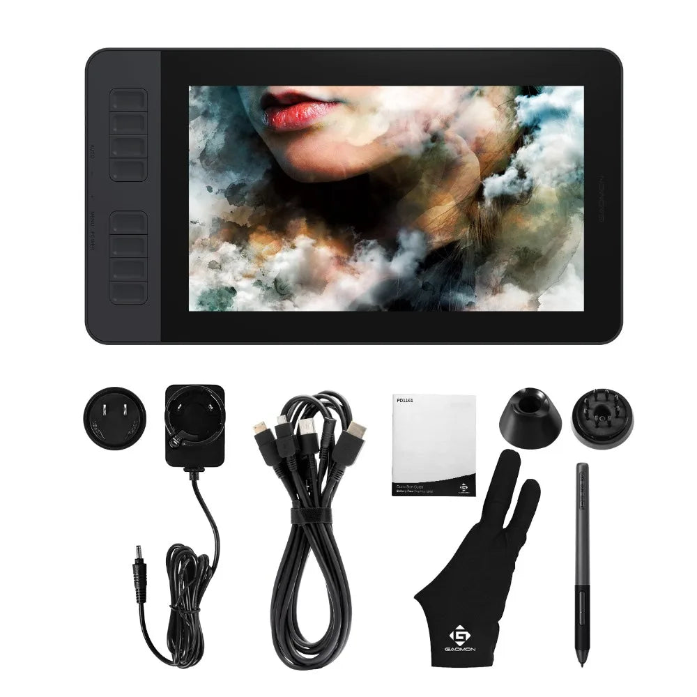 GAOMON PD1161 11.6 Inch Graphics Tablet IPS Full HD Drawing Pen Display with 8 Shortcut Keys and 8192 levels Battery-Free Stylus