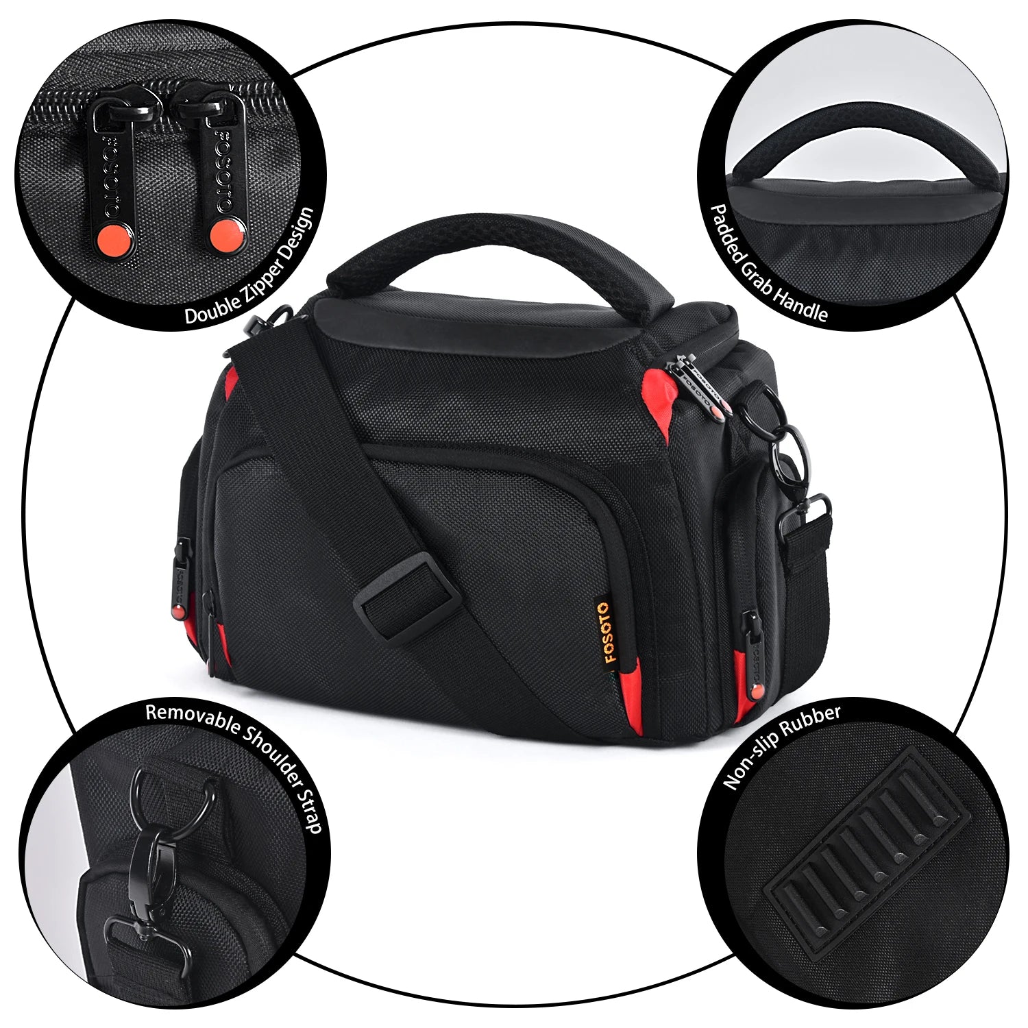 Fosoto Fashion Professional DSLR Camera Bag Waterproof Digital Shoulder Bag Video Camera Case For Sony Lens Canon Nikon Pouch