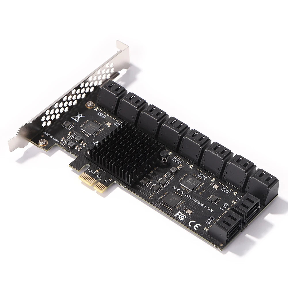 VODOOL SA3112J PCI-E to SATA 3.0 Expansion Card – 20-Port PCIe X1 Controller