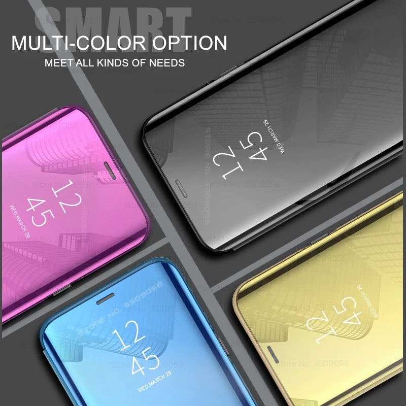 Smart View Mirror Leather Flip Case for Samsung Galaxy S26 Ultra Sumsung Samsang S 26 Plus S26Ultra S26+ 5G Magnetic Stand Coque