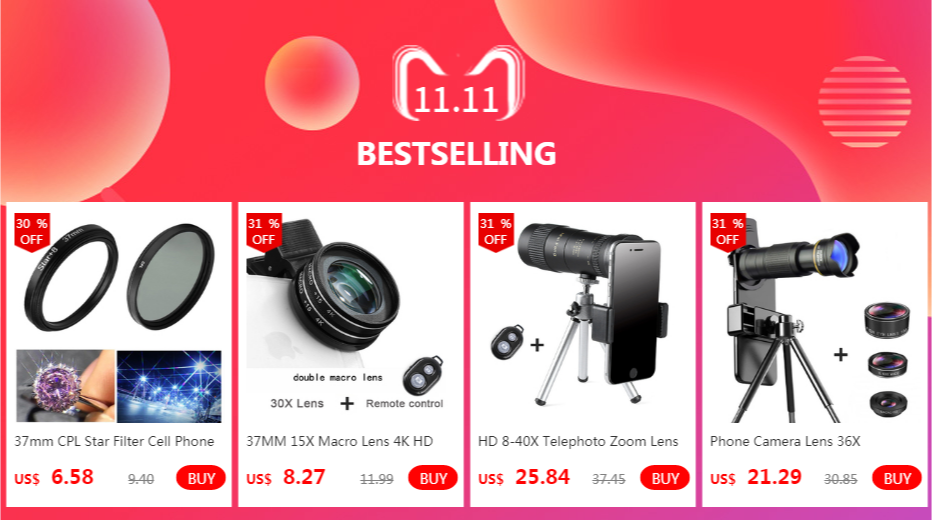 37MM 15X Macro Lens 4K HD Professional Photography Phone Camera Lens for Eyelashes Diamond Jewelry 30X Macro Lens for Smartphone