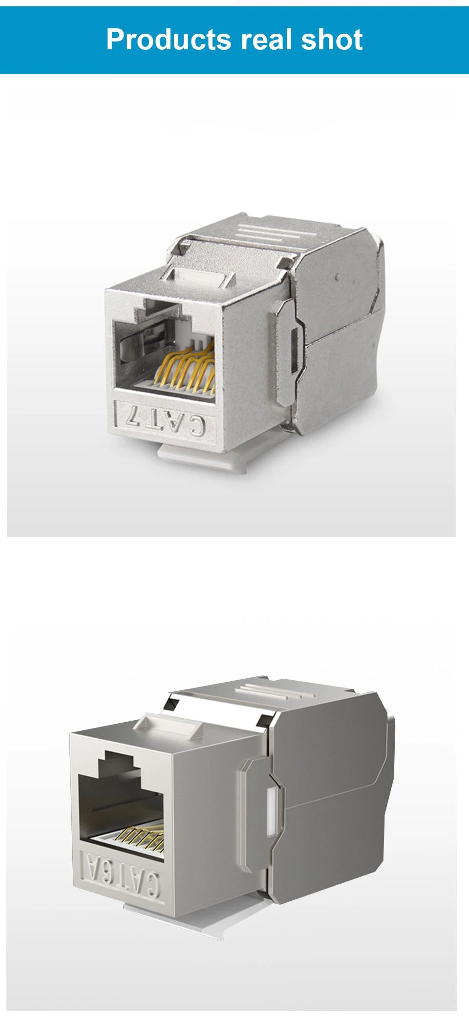ONTi RJ45 CAT8 Tool-Less STP Shielded Keystone Jack Module,Self-Locking Cat7 CAT6A CAT6 CAT5E Zinc Alloy Network Coupler Adapter