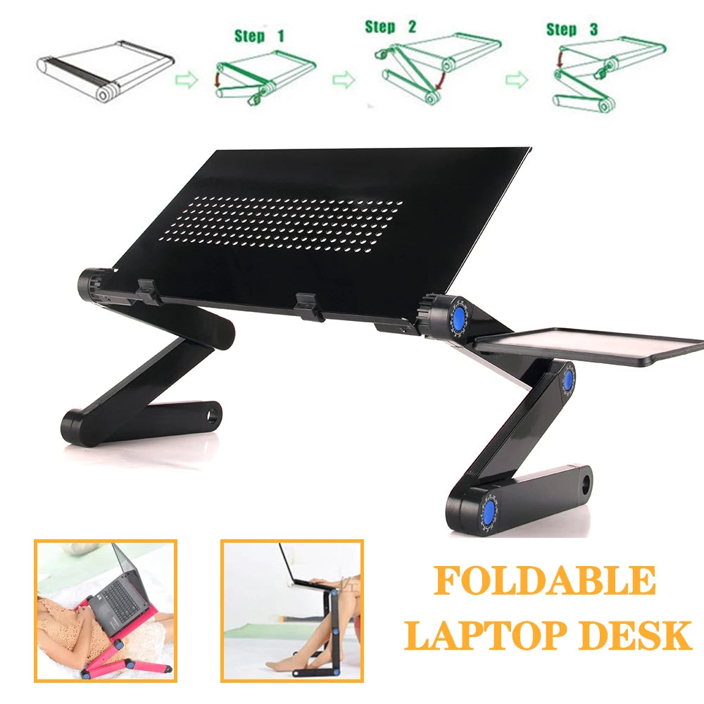 Adjustable Laptop Desk Stand, Portable, Aluminum Ergonomic Lap Desk - WinSupport Tech