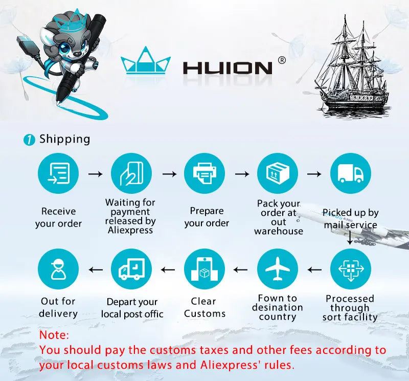 HUION HS611 Drawing Tablet Battery-free Graphic Tablet Three Colors Tilt Support Touch Bar and Express Keys