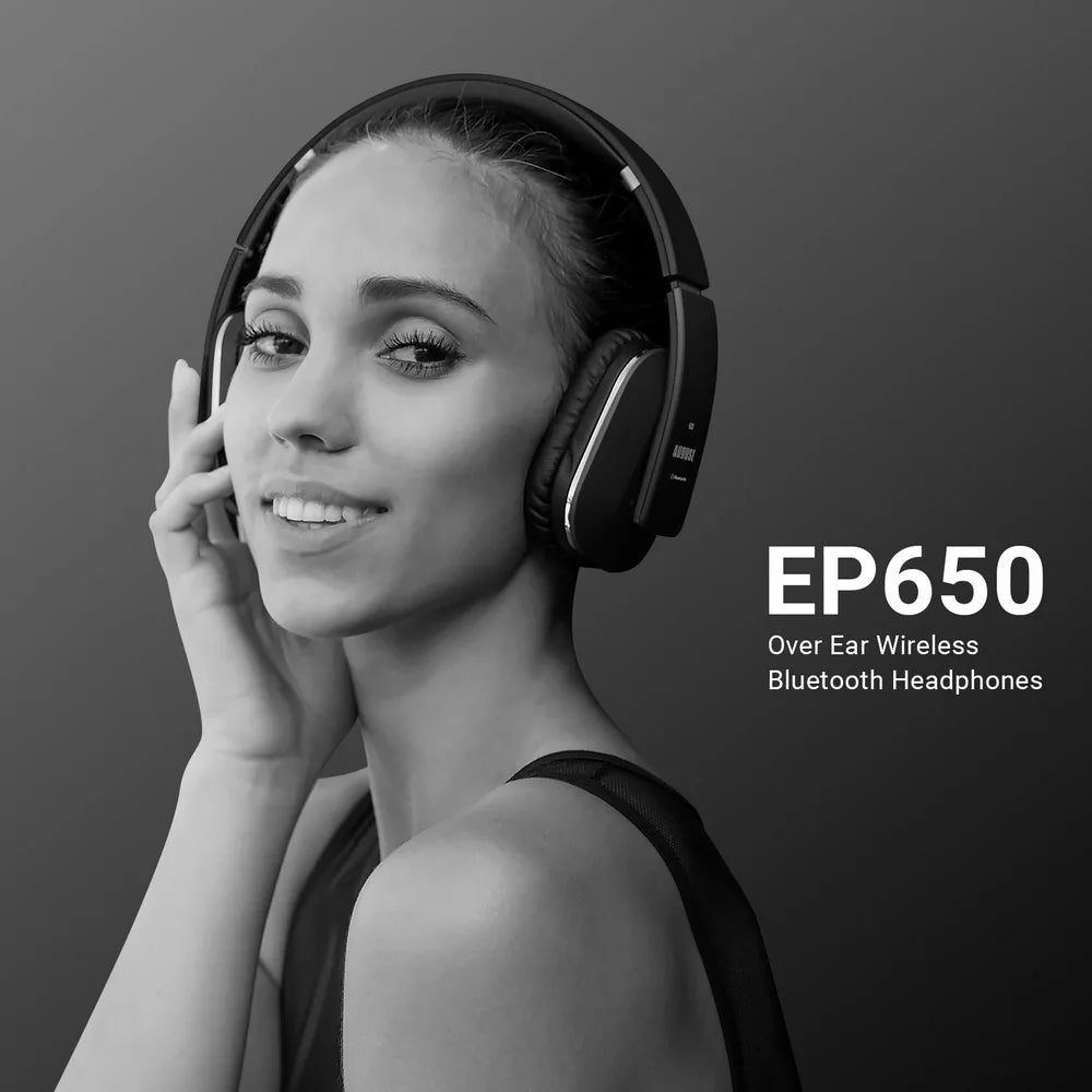 August EP650 Bluetooth Wireless Headphones with Mic/Multipoint/NFC Over Ear Bluetooth 4.2 Stereo Music aptX Headset for TV,Phone