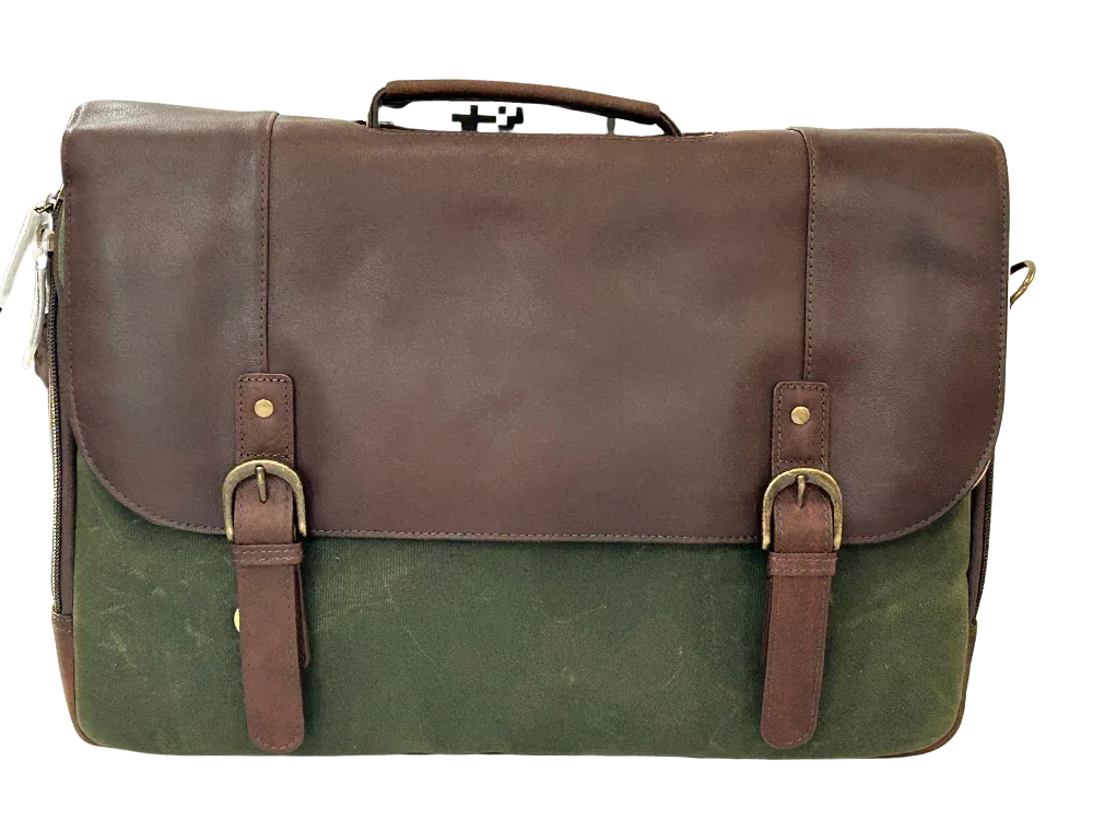 Maxwell Waxed Canvas Messenger Bag - 16'' Laptop - Structured