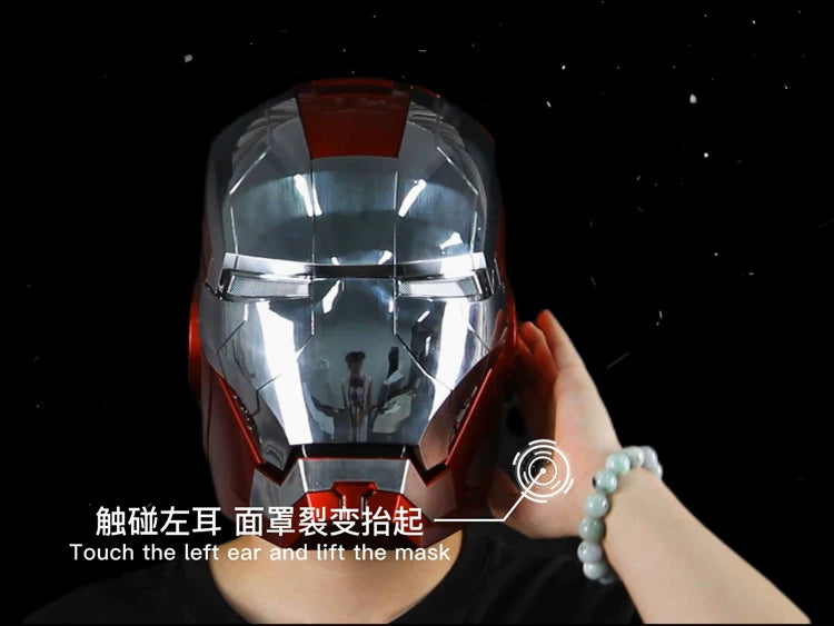 New AutoKing 1:1 Mk5 Iron Man Helmet Cosplay Voice Control Eyes with Light Model Toys for Adult Electric Wearable Christmas Gift