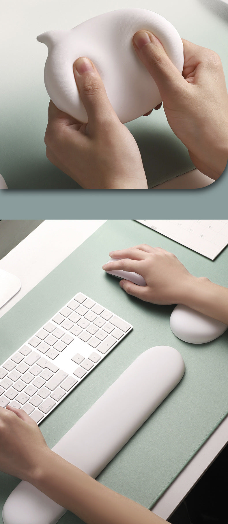 Chat Bubble Silicone Wrist Mouse Pad Keyboard Hand Rest Wrist Rest Palm Rest Wrist Pad Ergonomics White High Value Solid Color