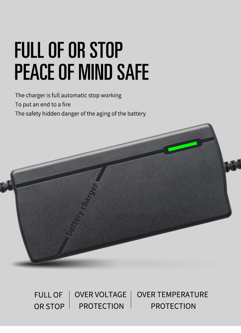 36V 48V Charger 2A 5A 10S 13S Lithium-ion Battery Pack Charger 42V 54.6V 5A Intelligent Fast Charging EU Plug With Cooling Fan