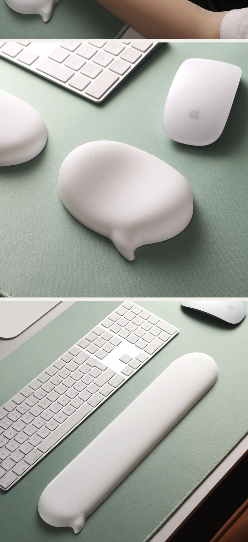 Chat Bubble Silicone Wrist Mouse Pad Keyboard Hand Rest Wrist Rest Palm Rest Wrist Pad Ergonomics White High Value Solid Color