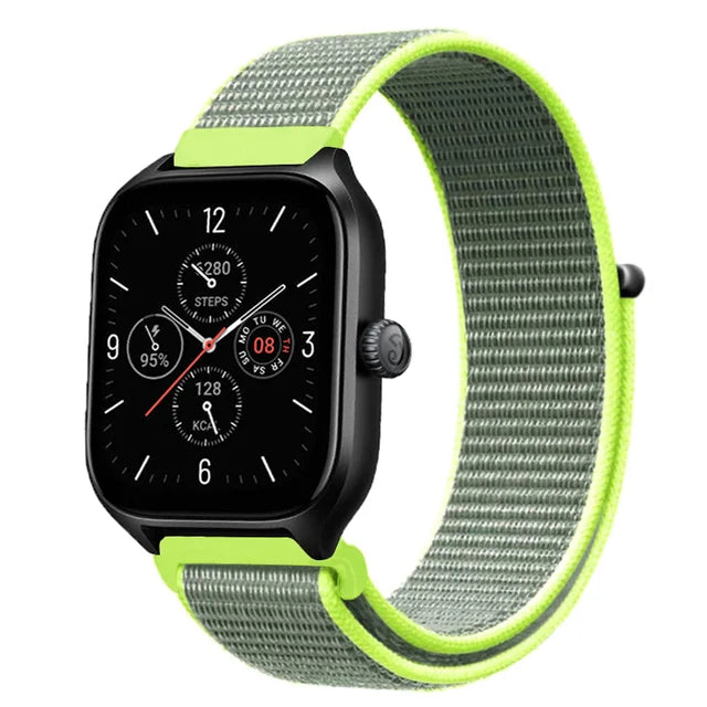 20mm 22mm Nylon Loop Strap for Amazfit GTR 42 47mm/GTR2/2e/3/3 Pro/4/GTS/GTS2/mini/3/4 Bracelet for Amazfit Bip-U-S/Stratos 2 2S