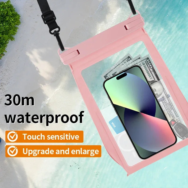 Waterproof Case for iPhone 16 15 14 Samsung S24 23 Ultra Pro Max Plus Large Capacity Swimming Underwater Diving Cover Pouch \';[