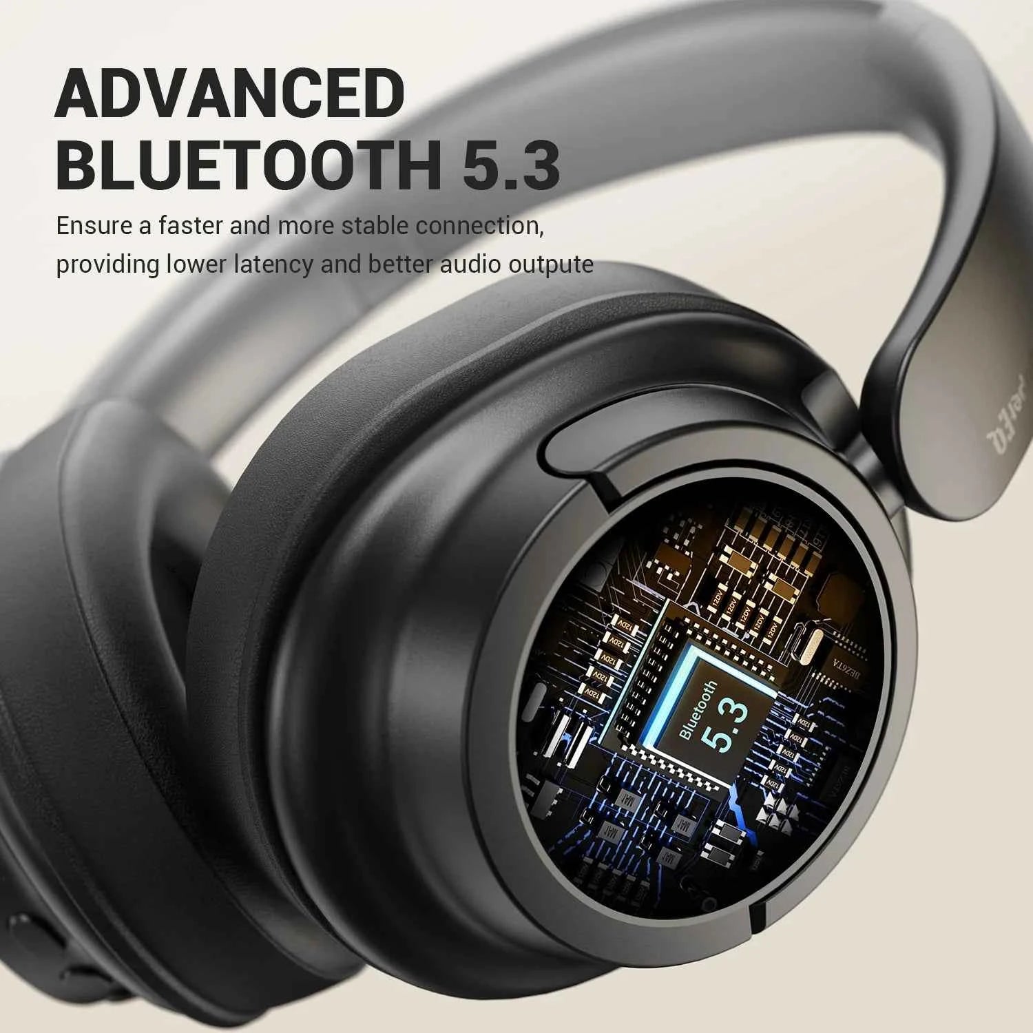 Oneodio Wireless Bluetooth 5.3 Headphones Bass/Pop Mode Over Ear Headset With Microphone Foldable Headphones 90H Playtime AAC