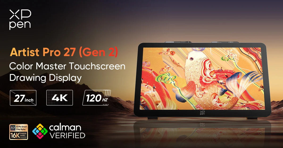 XPPen 165Hz Artist Pro 24 (Gen 2) Ultraspeed Drawing Display 2.5K 23.8 Inch Graphics Tablet Monitor 16K Level X3 Pro 99% sRGB