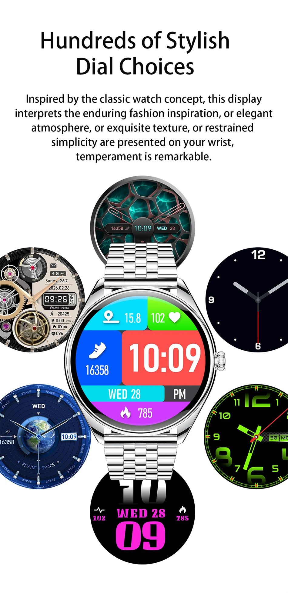 New Ultra Thin SmartWatch Men AMOLED 3D Screen Always Show Time Sports Fitness Waterproof Heart Rate Bluetooth Call Smartwatches