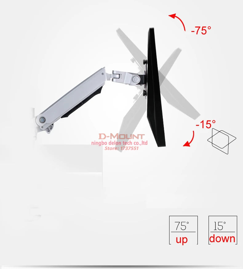 DL-7013 17-32' Mechanical Spring Aluminum Steel LCD Monitor Mount TV Wall Bracket Mount Long Arm 840mm 2-10kg VESA 100x100