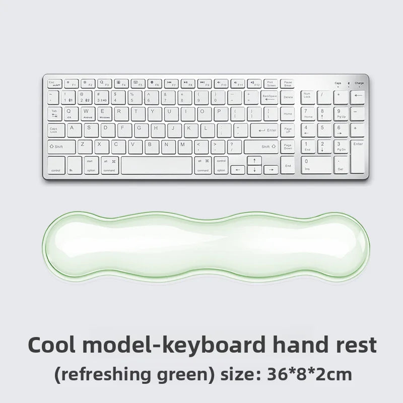 Silicone Keyboard Mouse Wrist Rest Support Ergonomic Wave Hand Pad Cushion Comfortable Soft for Gaming Office Computer Laptop