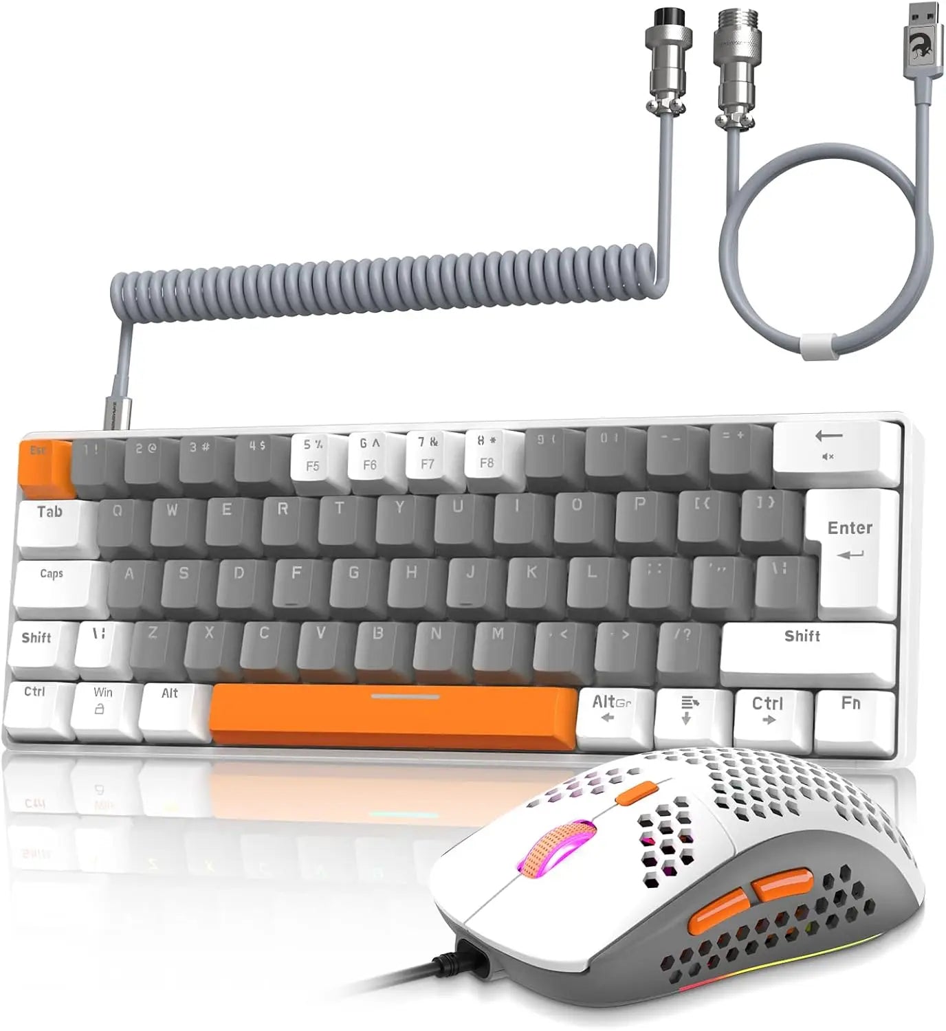 MAMBASNAKE x ZIYOU LANG T60PRO 60% Mechanical Keyboard and Mouse Combo+Coiled USB C Cable