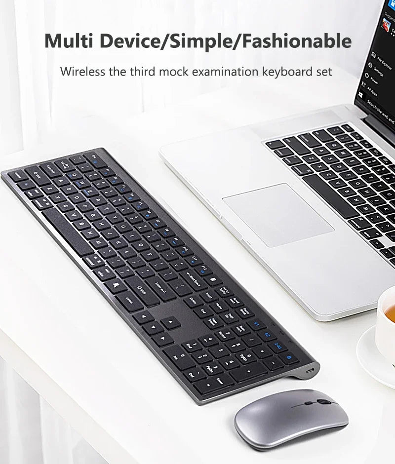 Bluetooth 5.0 & 2.4G Wireless Keyboard and Mouse Combo Multimedia Keyboard Mouse Set for iPad Macbook Android Laptop PC TV