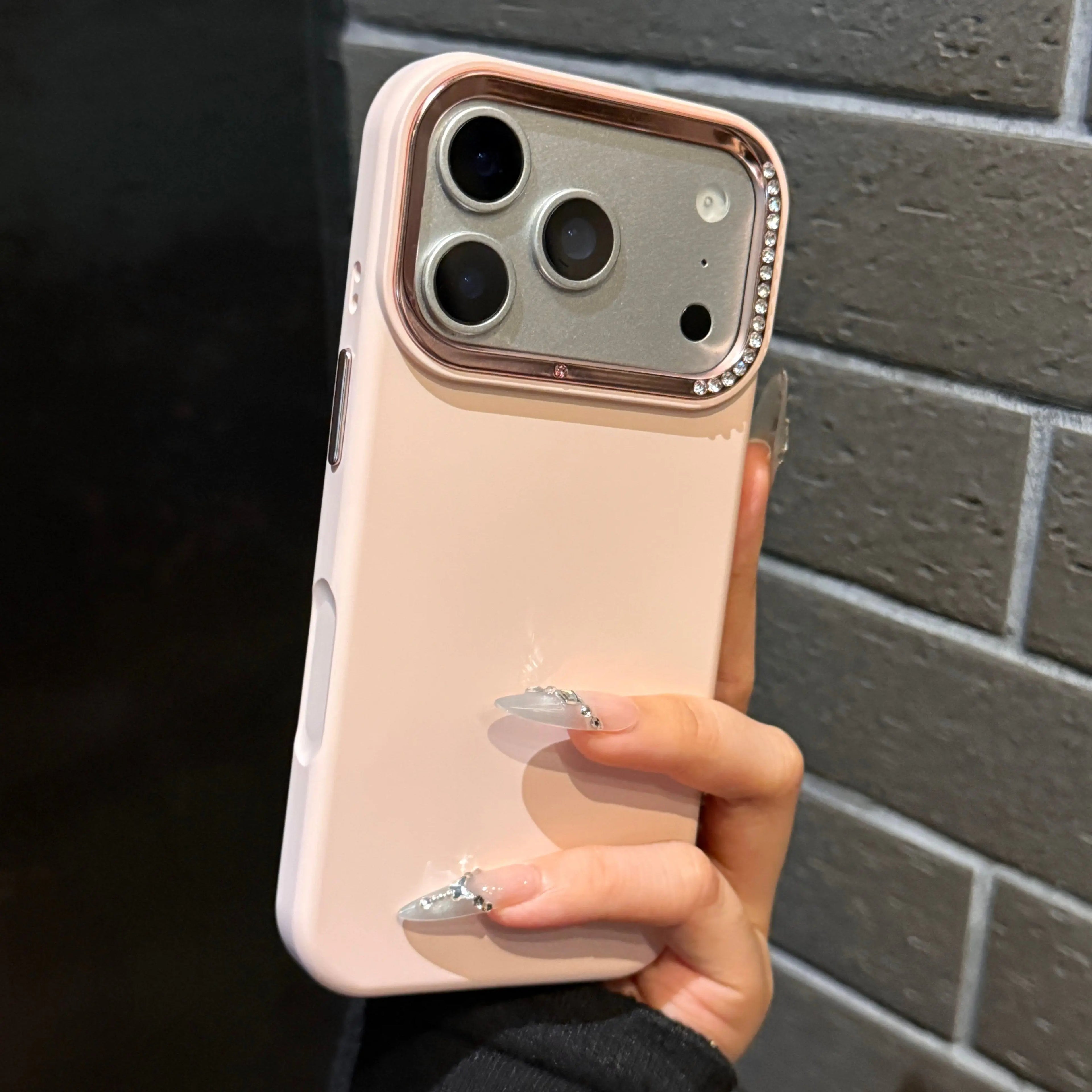 Rhinestone Silicone Phone Case for iPhone 17/16/15/14/13/12/11 pro Max - Soft Comfortable Design Compatible with Multiple Models