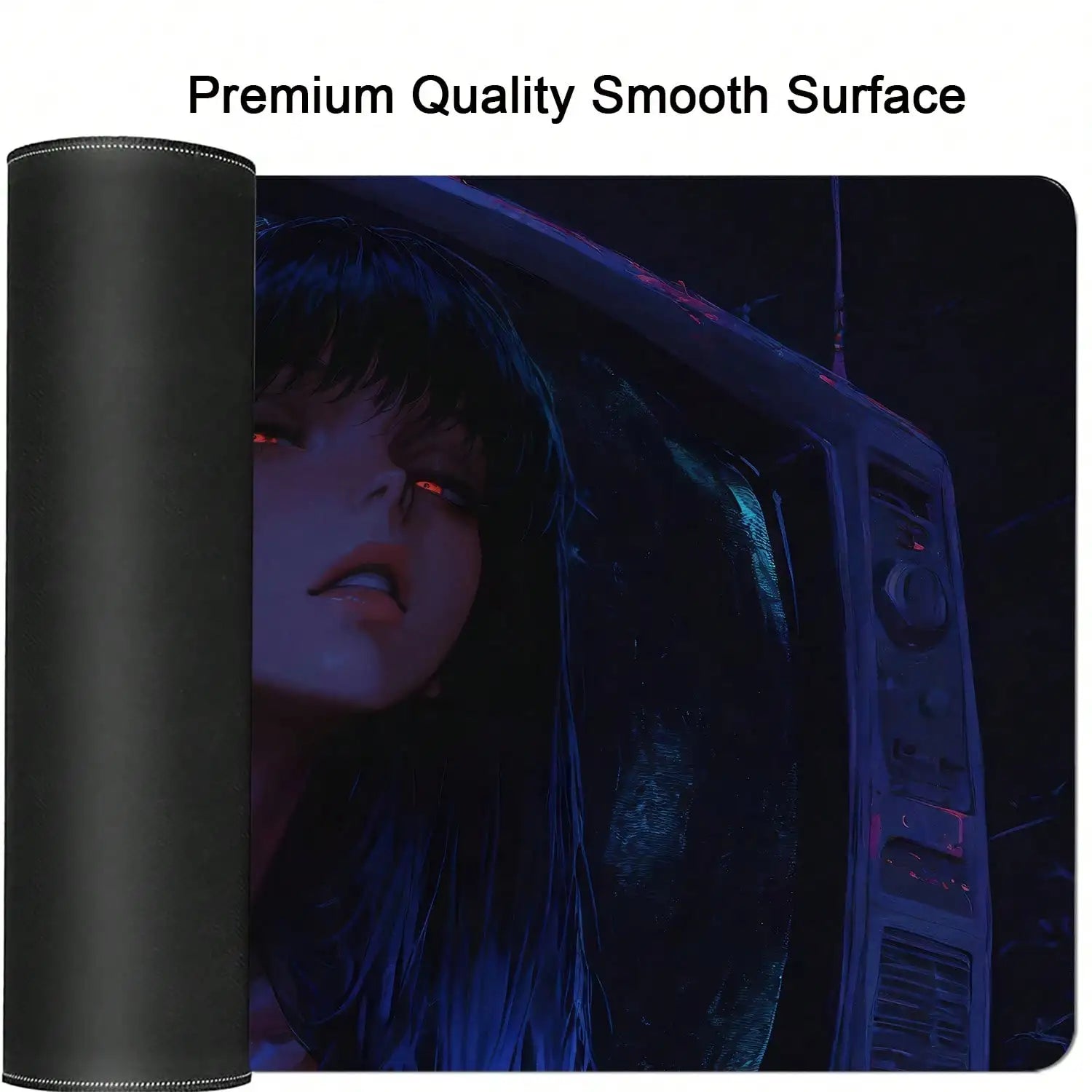 1pc Anime Cool Girl Gaming Mouse Pad, Large Non-Slip Rubber Base Mousepad, Keyboard Mouse Mat, Desk Pad With Stitched Edges For Desk Home Office
