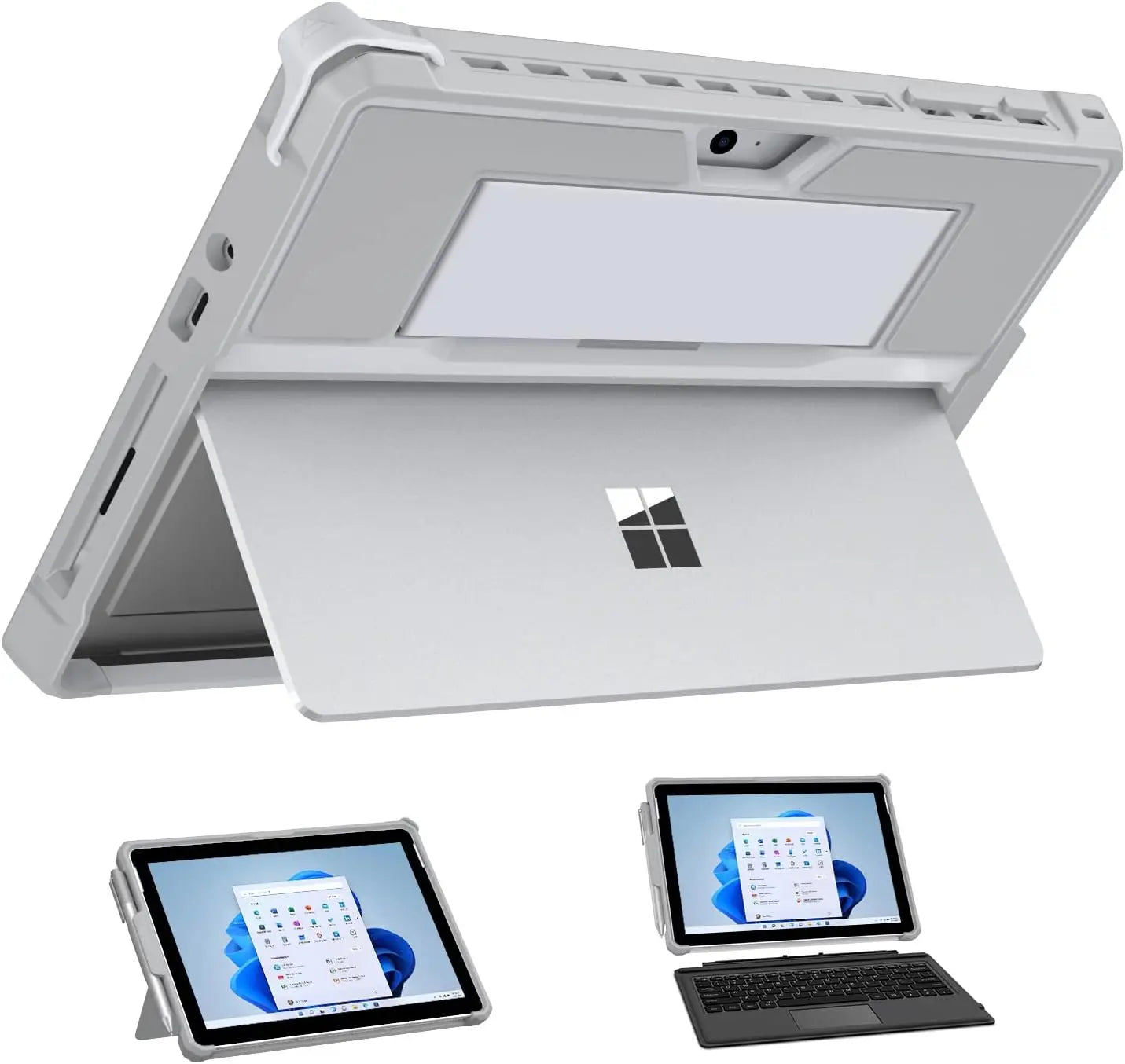 All-in-One Protective Cover Case For Microsoft Surface Pro 9 8 7 7plus 6 5 4 12.3'' Go 2 3 with Pen Holder Hand Strap