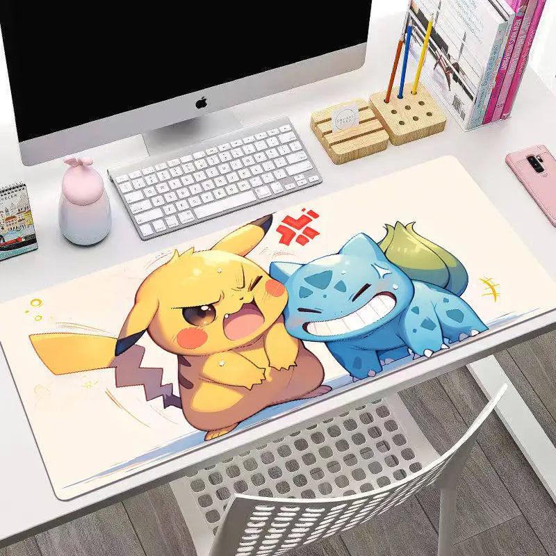 Animated Pokémon Pikachu High Definition Printed Leather Mouse Pad Pokémon Game Oversize Gaming Keyboard Desktop Pad Writing Pad