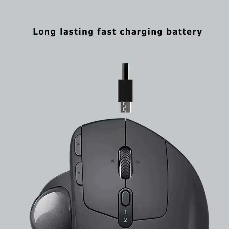 Logitech MX Ergo S Wireless Trackball Mouse Adjustable Ergonomic Design Rechargeable Bluetooth Mouse for Office Drawing Laptop