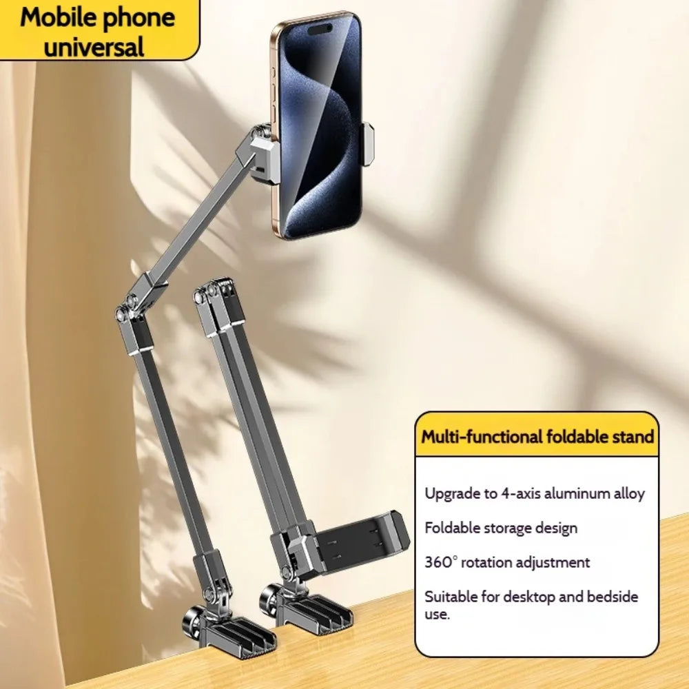 Adjustable Tablet Stand 360-degree Rotation 3 Sections Arms Bedside Phone Holder Portable Foldable Lazy Bracket