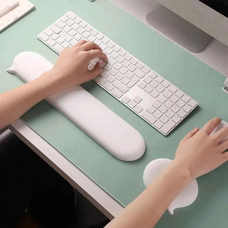 Chat Bubble Silicone Wrist Mouse Pad Keyboard Hand Rest Wrist Rest Palm Rest Wrist Pad Ergonomics White High Value Solid Color