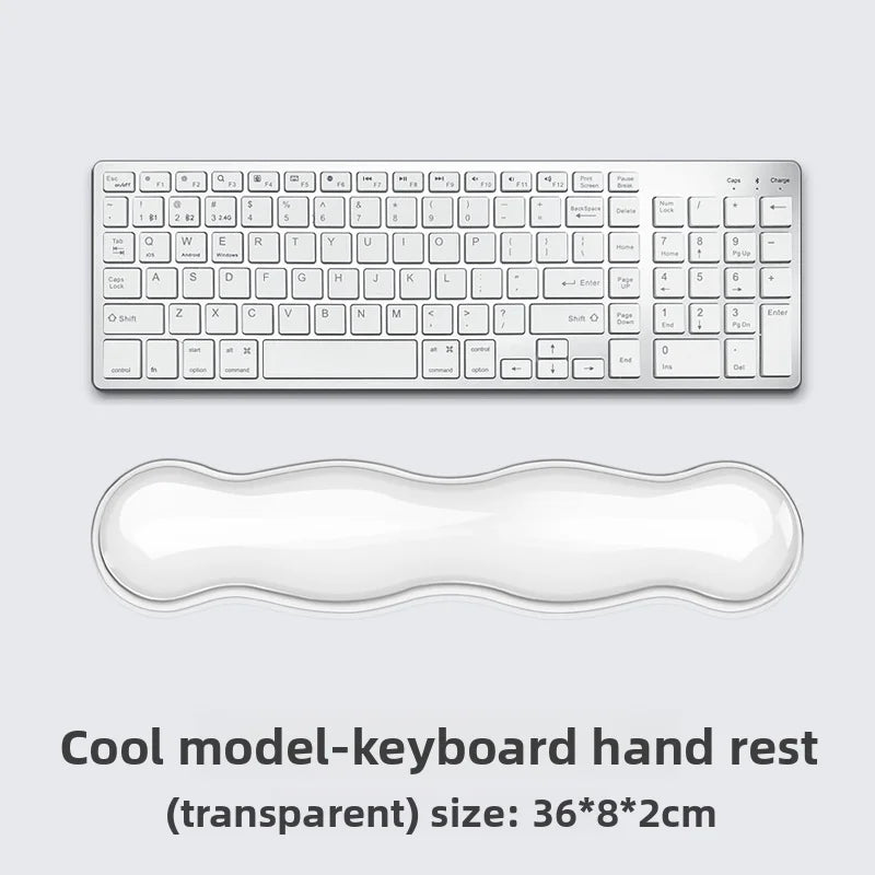 Silicone Keyboard Mouse Wrist Rest Support Ergonomic Wave Hand Pad Cushion Comfortable Soft for Gaming Office Computer Laptop