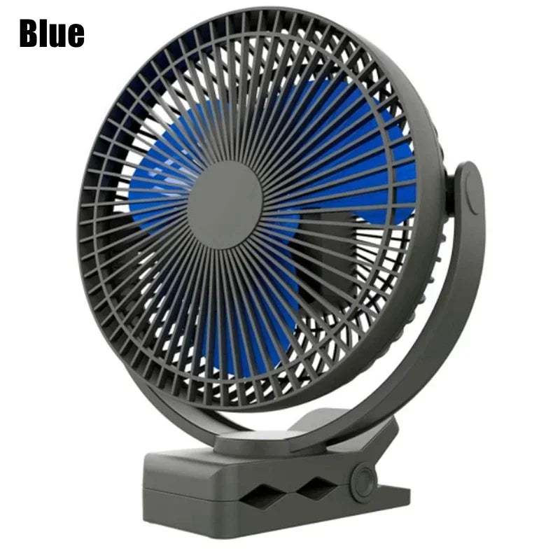 10000mAh 8-Inch Rechargeable USB Desktop Fan Portable Clip on Fan 4 Speeds Low Noise Air Circulating USB Fan For Home Office